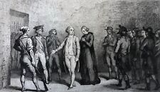 Luis XVI partiendo para la revolución guillotina grabado francés hacia 1860 segunda mano  Embacar hacia Mexico