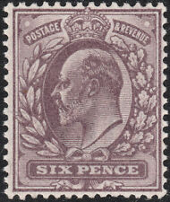 1902 DE LA RUE SG245 6d PAPEL COMUM ROXO PÁLIDO MAÇANTE DESMONTADO PERFEITO ESTADO, SEM MARCA DE CHARNEIRA comprar usado  Enviando para Brazil