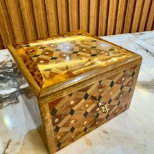 Organizador de caixa de madeira de joias com chave caixa de lembrança caixa de presente luxo decorativo comprar usado  Enviando para Brazil