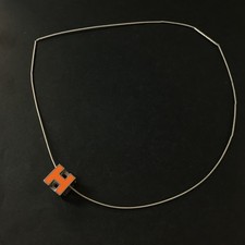 Colar pingente HERMES Cage d'H cubo tom prata laranja/2BG3118 comprar usado  Enviando para Brazil