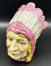 Frasco de charuto Majólica Indian Chief figural humidor tabaco nativo americano comprar usado  Enviando para Brazil