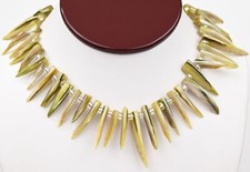 Elegante colar de dentes de prata esterlina verde oliva madrepérola 19" comprar usado Elegante colar de dentes de prata esterlina verde oliva madrepérola 19" comprar usado  Enviando para Brazil