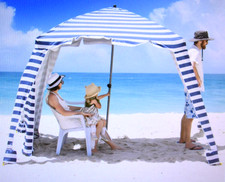 Barraca de praia Beach Cabana UPF 100+ proteção UV fácil de configurar 6 pés azul marinho e branco, usado comprar usado  Enviando para Brazil