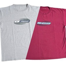 (2) Logotipo de camiseta atlética masculina vintage anos 90/2000 Reebok tamanho grande EUA USADO, usado comprar usado  Enviando para Brazil