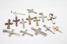 Sterling silver crucifix for sale  LEEDS