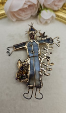 Broche espantalho declaração vitral vintage Connie Bennet outono, usado comprar usado  Enviando para Brazil
