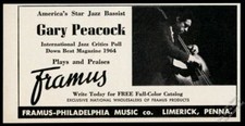 Usado, 1965 Gary Peacock foto Framus baixo contrabaixo anúncio impresso vintage comprar usado  Enviando para Brazil