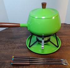 Antigo Conjunto de Fondue de Alumínio MCM com 4 Garfos Gourmet Internacional Verde Fluorescente comprar usado  Enviando para Brazil