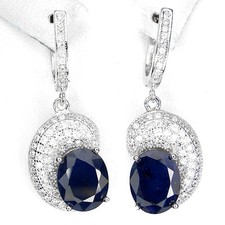 GENUÍNO OVAL 10x8mm. BRINCOS DE PRATA ESTERLINA 925 DIFUSÃO DE SAFIRA AZUL E CZ comprar usado GENUÍNO OVAL 10x8mm. BRINCOS DE PRATA ESTERLINA 925 DIFUSÃO DE SAFIRA AZUL E CZ comprar usado  Enviando para Brazil