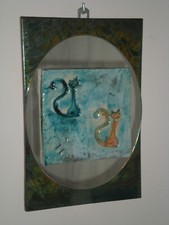 Formella gatti ceramica usato  Faenza