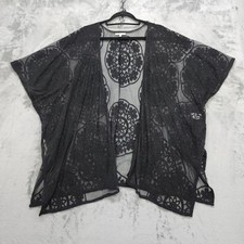 Capa de natação feminina Maurices tamanho único preta crochê renda malha frente aberta boho praia comprar usado  Enviando para Brazil