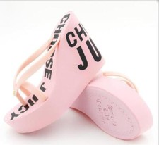 Usado, Sandálias sapatos femininos chinelo tanga plataforma salto cunha verão praia bowknot comprar usado  Enviando para Brazil