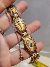 Pulseira Vintage Damascena Link Tom Dourado Preto Esmalte Espanha Ventilador de Guitarra comprar usado Pulseira Vintage Damascena Link Tom Dourado Preto Esmalte Espanha Ventilador de Guitarra comprar usado  Enviando para Brazil