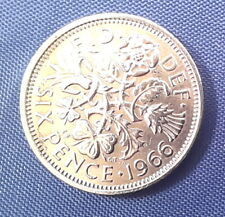Polished silver sixpence for sale  LLANELLI