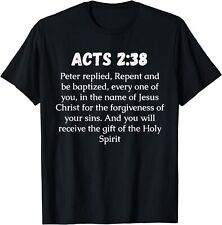 NOVA CAMISETA LIMITADA Atos 2:38 Versículo Bíblico, Arrependa-se e seja batizado P-3XL comprar usado  Enviando para Brazil