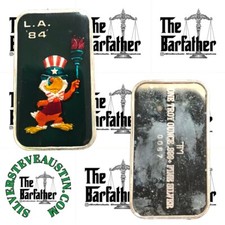 SAM com tocha esmaltada 1984 LA Olympics 1 onça troy 999 barra de prata esmalte TM-39EN comprar usado  Enviando para Brazil