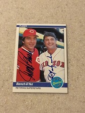 1984 Fleer #640 cartão assinado por Johnny Bench e Carl Yastrzemski comprar usado  Enviando para Brazil