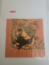 Usado, Guardanapos de papel crepe Halloween vintage da década de 1940 - 6,75" - Espantalho na abóbora comprar usado  Enviando para Brazil