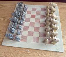 Conjunto de xadrez, animais africanos feitos à mão único comprar usado  Enviando para Brazil