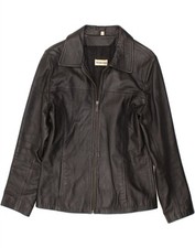 Jaqueta de couro sintético feminina WOODLAND Reino Unido 14 média couro preto BL02 comprar usado  Enviando para Brazil