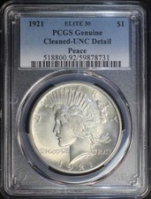 Linhas de polimento 1921 Peace dólar prata PCGS UNC detalhe Elite 30 VAM 1H comprar usado  Enviando para Brazil