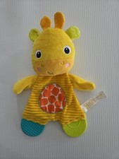 Edredom girafa amarelo Bright Starts 25cm etiquetas textura sensorial brinquedo bebê, usado comprar usado  Enviando para Brazil
