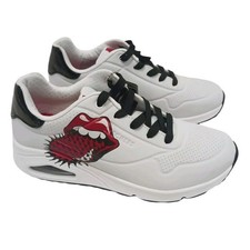 Tênis Skechers Rolling Stones tamanho 9 branco língua vermelha UNO streetwear PUNK Rock, usado comprar usado  Enviando para Brazil