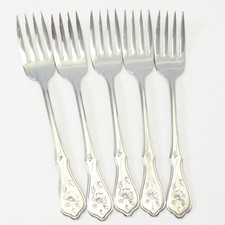 Oneida Dighton Rose Salad Forks 6 3/4" 18/8 aço inoxidável lote de 5 polidos lote B, usado comprar usado  Enviando para Brazil