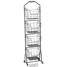 Gourmet Basics-Ferme 4-Tier Mercado Cesto Ferro Fundido 13.5"Lx11.5"Dx51"H Preto comprar usado  Enviando para Brazil