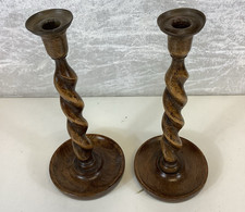 candle pair holders wooden for sale  HALESOWEN