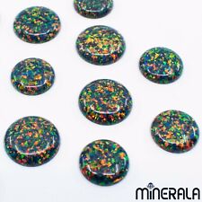 CABOCHÃO REDONDO SOLTO OPALA CRIADO EM LABORATÓRIO SINTÉTICO PRETO FOGO 8mm-14mm WP0276B comprar usado  Enviando para Brazil