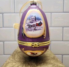 Ornamento de ovo roxo e dourado caixa de música Mr. Christmas - VEJA O VÍDEO!, usado comprar usado  Enviando para Brazil