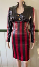 Vestido lápis Jitrois Vintage J3 preto/vermelho couro painéis FR 34/EUA 2/AU 6 comprar usado  Enviando para Brazil