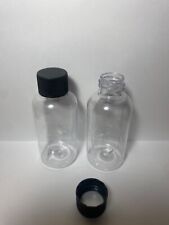 Novo Pacote com 12 Garrafas de Plástico Vazias 2 Oz PET TRANSPARENTE com Tampa Preta com nervuras Tamanho de Viagem, usado comprar usado  Enviando para Brazil