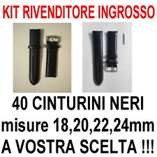 Kit revendedor atacado lote 40 alças couro preto 18mm 20mm 22mm 24mm estoque comprar usado  Enviando para Brazil