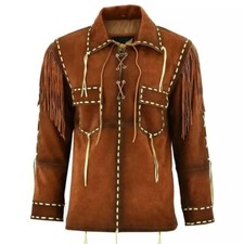 Fringes leather shirt for sale  CROYDON