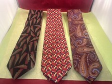 3 gravatas masculinas vintage de seda italiana 3-3,75” x 56-59” EMANUEL UNGARO PALIO, usado comprar usado  Enviando para Brazil