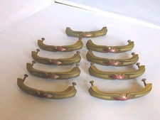 9 puxadores antigos de gaveta de armário estilo cachoeira art déco tom bronze comprar usado  Enviando para Brazil