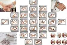 Pulseira Berloque Italiano Letras 9mm em Ouro Rosa Cor Ajuste Pulseiras Nomeação comprar usado  Enviando para Brazil