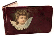 Antique 1880s Victorian Red Friendship Memory Poems School Autograph Album Book comprar usado  Enviando para Brazil