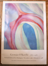 Cartel de exposición Georgia O'Keeffe vintage Music-Pink and Blue 1987 NATL GALLERY segunda mano  Embacar hacia Mexico