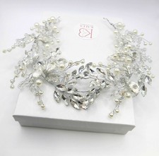 Tiara de casamento de strass nupcial, faixa de cabeça de cabelo de flor de cristal princesa comprar usado  Enviando para Brazil