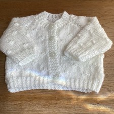Hand knitted white for sale  HULL