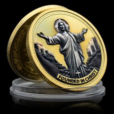 Usado, Moeda cristã cruz medalha desafio chapeamento de ouro Senhor Jesus em artesanato cápsula comprar usado  Enviando para Brazil