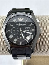 Relógio masculino Emporio Armani AR1400 CRONÓGRAFO CERÂMICA PRETA 30MM ~ bateria nova comprar usado  Enviando para Brazil