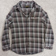 Camisa masculina de flanela Stanley cinza xadrez térmica ao ar livre construção resistente, usado comprar usado  Enviando para Brazil