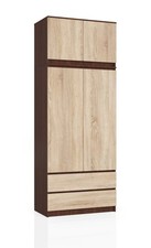 AKORD SZAFA Z NADSTAWKĄ S 90 cm 2 DRZWI 2 SZUFLADY WENGE / SONOMA na sprzedaż  PL