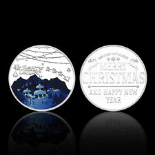 Feliz Navidad y Feliz Año Nuevo Moneda Plata Festival Regalo Decoración Hogar Medalla segunda mano  Embacar hacia Mexico
