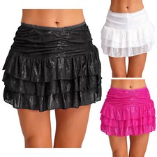 Mini-saia feminina de renda doce verão babado cintura baixa plissada saia fluida festa comprar usado  Enviando para Brazil