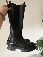 Wadenhohe schwarze echtleder gebraucht kaufen  Karlsruhe
